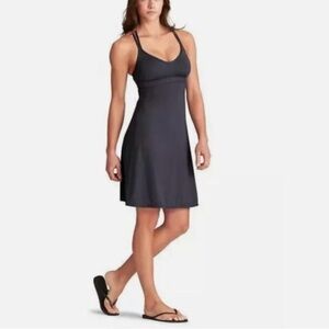 Athleta Shorebreak Gray Activewear Swim Athletic Dress Built In Bra Size S